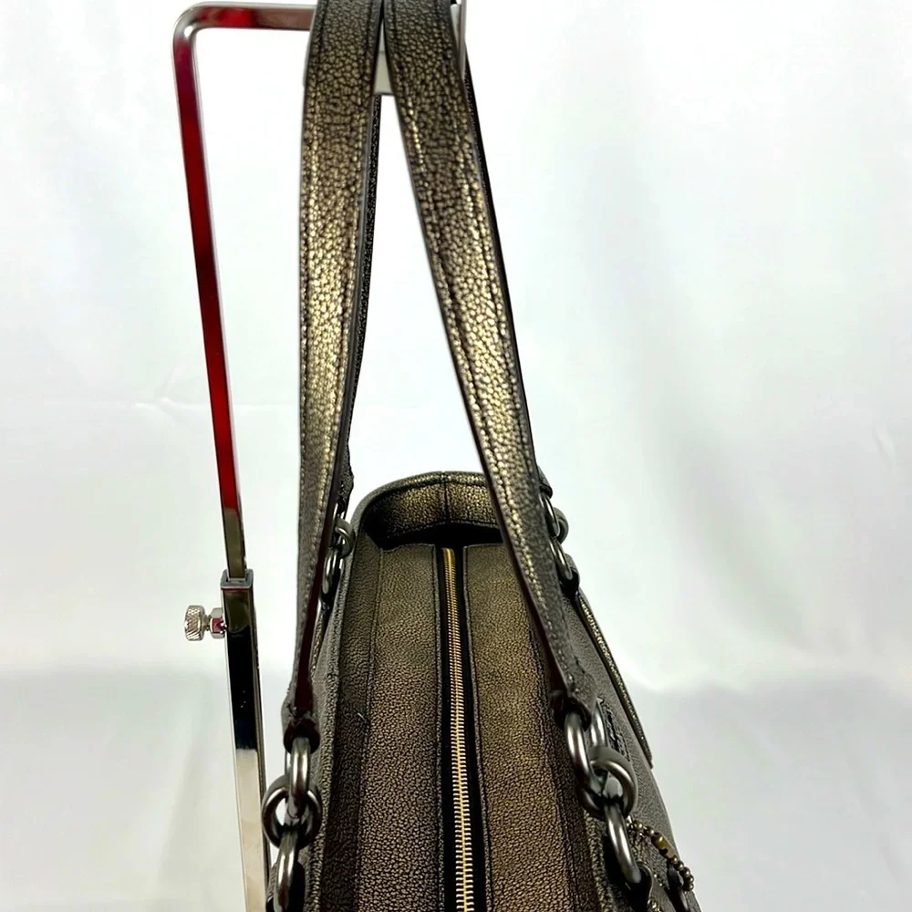 Coach Chicago Ellis Metallic Bronze Pebble Leather Large Tote Bag